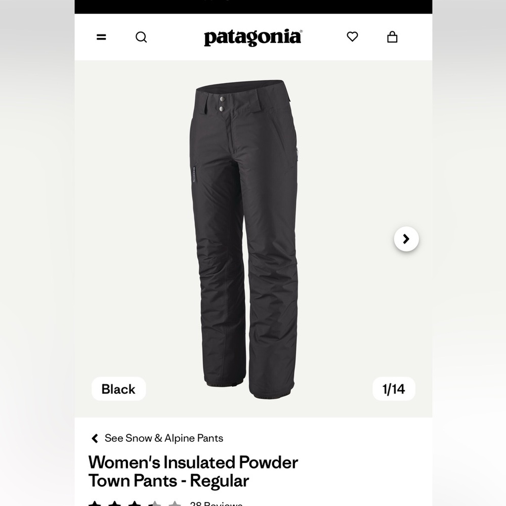 Patagonia Women's Black Ski pants